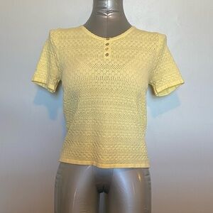 Celebrity Pink yellow eyelet top, junior's large